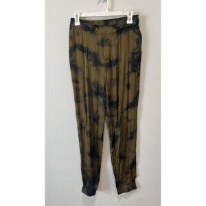 Young Fabulous & Broke Pants Size S Green Black Tie Dye Jogger Pull On